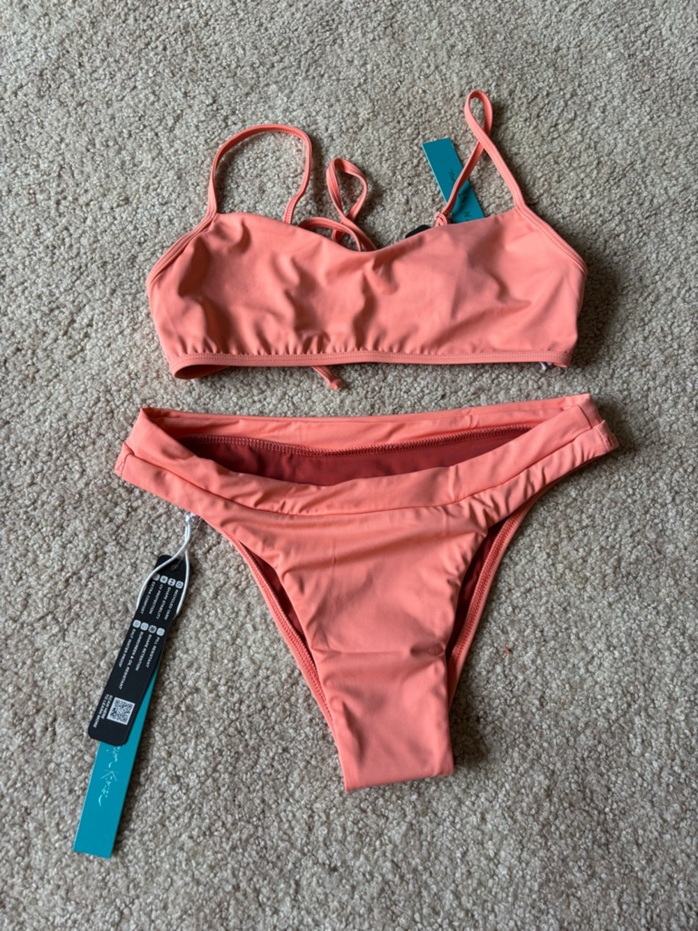 Jolyn Coral Bikini Set - Women Swim Top & Bottom